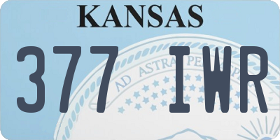 KS license plate 377IWR