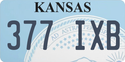 KS license plate 377IXB
