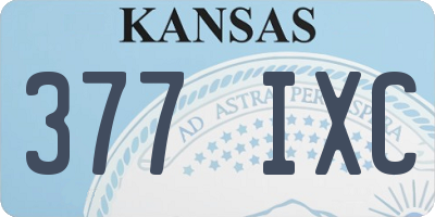 KS license plate 377IXC