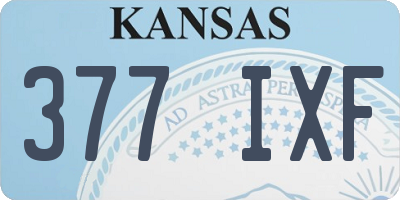 KS license plate 377IXF
