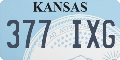 KS license plate 377IXG
