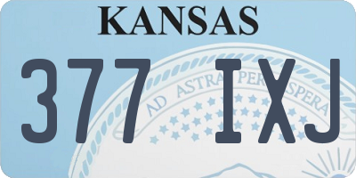 KS license plate 377IXJ