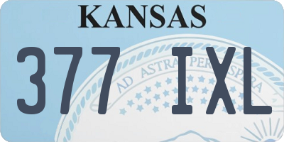 KS license plate 377IXL