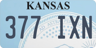 KS license plate 377IXN