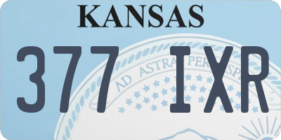 KS license plate 377IXR