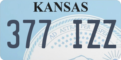 KS license plate 377IZZ