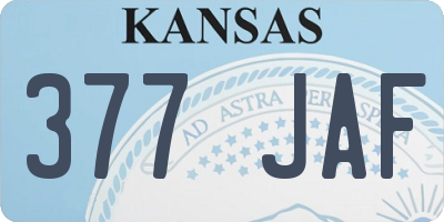 KS license plate 377JAF
