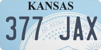 KS license plate 377JAX