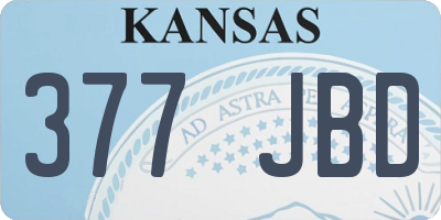 KS license plate 377JBD