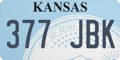 KS license plate 377JBK