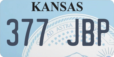 KS license plate 377JBP