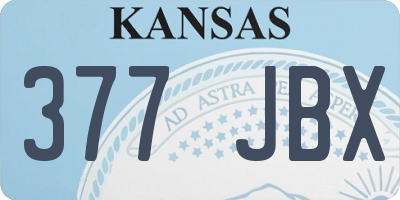 KS license plate 377JBX