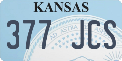 KS license plate 377JCS