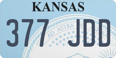 KS license plate 377JDD