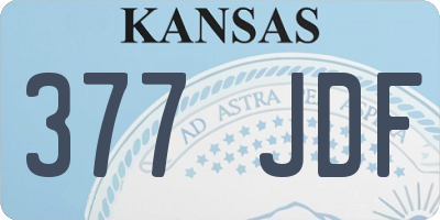 KS license plate 377JDF