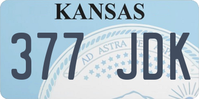 KS license plate 377JDK