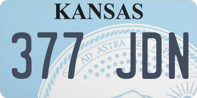 KS license plate 377JDN