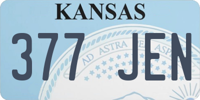 KS license plate 377JEN