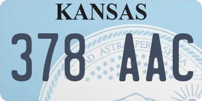 KS license plate 378AAC