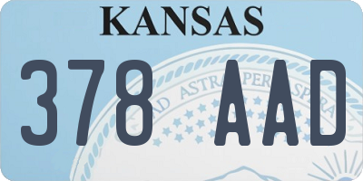 KS license plate 378AAD