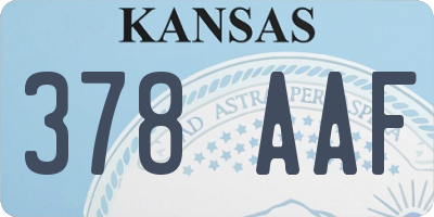 KS license plate 378AAF