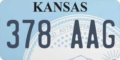 KS license plate 378AAG