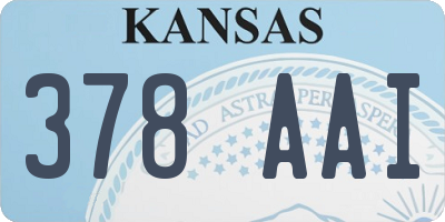 KS license plate 378AAI