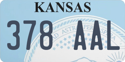 KS license plate 378AAL