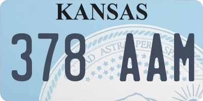 KS license plate 378AAM