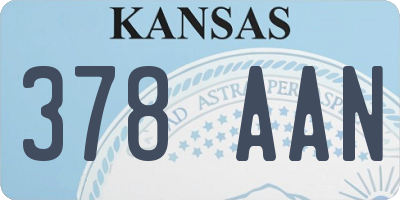 KS license plate 378AAN