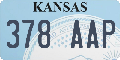KS license plate 378AAP