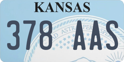 KS license plate 378AAS