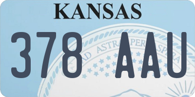 KS license plate 378AAU