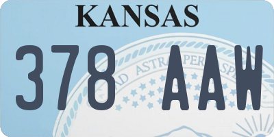 KS license plate 378AAW