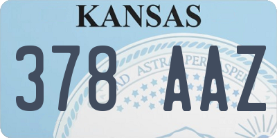 KS license plate 378AAZ