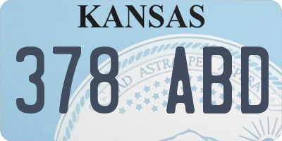 KS license plate 378ABD