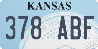 KS license plate 378ABF