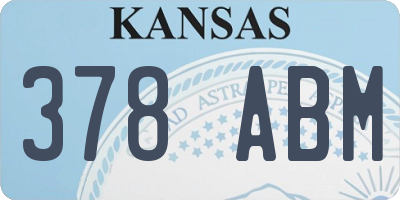 KS license plate 378ABM