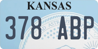 KS license plate 378ABP