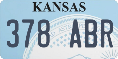 KS license plate 378ABR