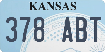 KS license plate 378ABT