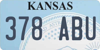 KS license plate 378ABU