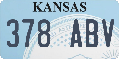 KS license plate 378ABV