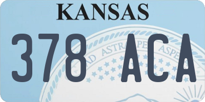 KS license plate 378ACA