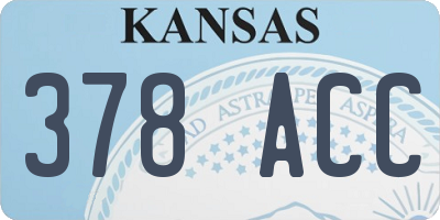 KS license plate 378ACC