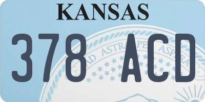 KS license plate 378ACD