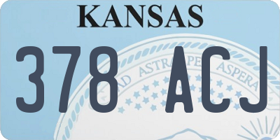 KS license plate 378ACJ