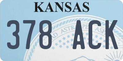 KS license plate 378ACK