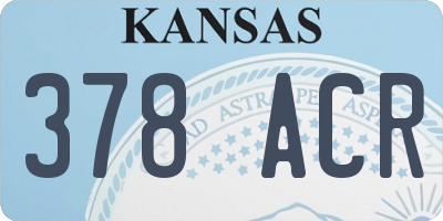 KS license plate 378ACR