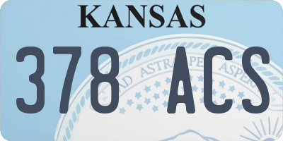 KS license plate 378ACS
